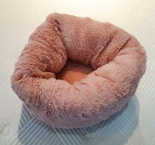 반려동물 강아지 고양이 핑크 도넛 쿠션(S)
